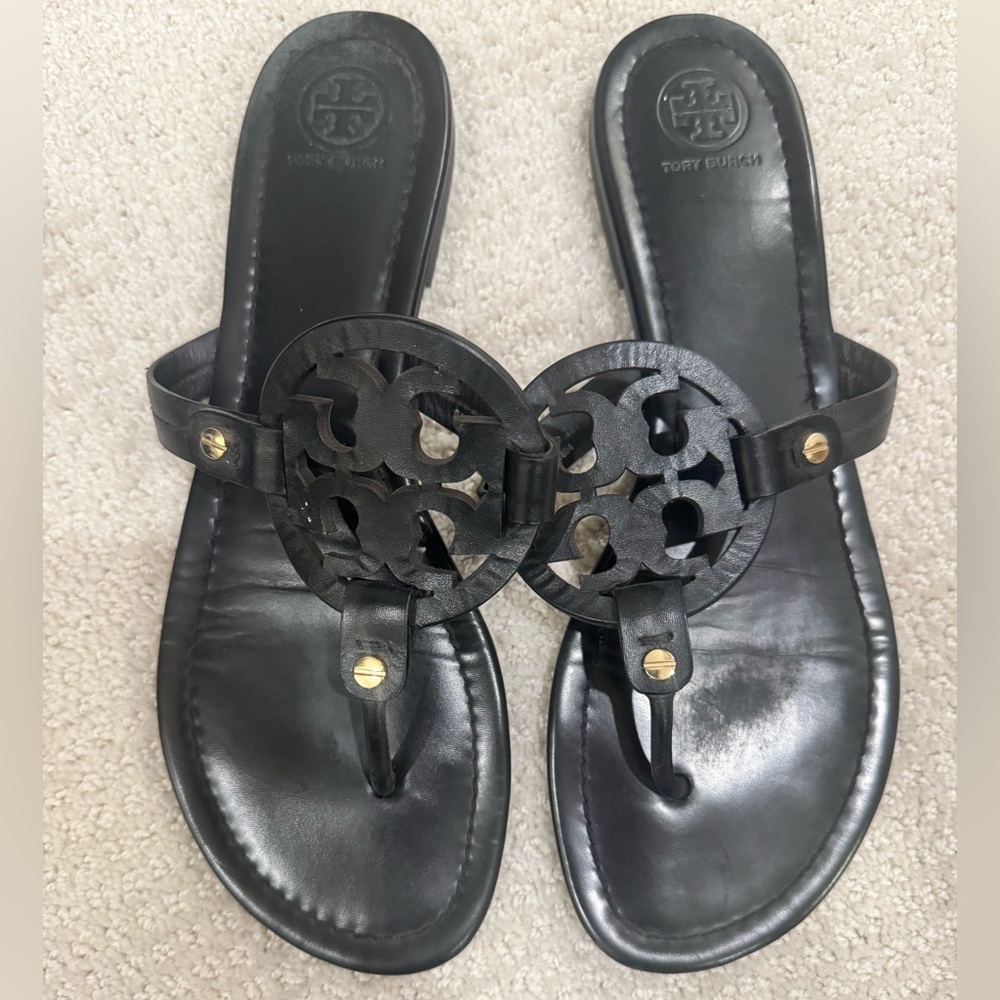Tory Burch Miller Black Leather Sandals